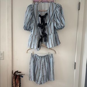 SHEIN Blue and White Striped Outfit